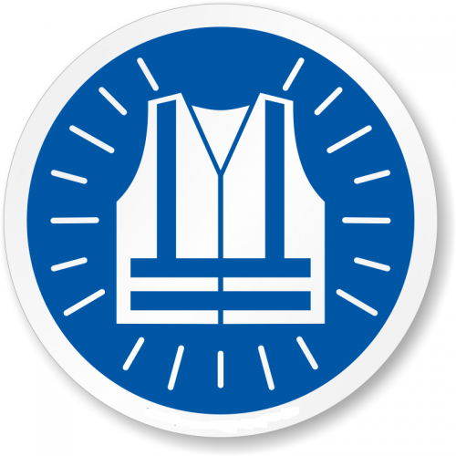 Etichetă pentru Vestă de Înaltă Vizibilitate – Siguranță la Locul de Muncă