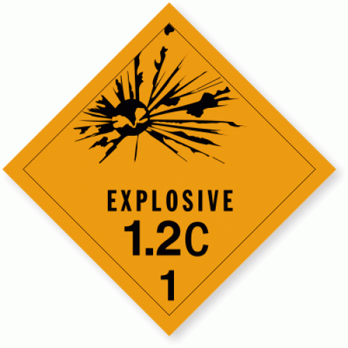 Etichetă Exploziv 1.2C – Etichete ADR pentru Siguranță Maximă