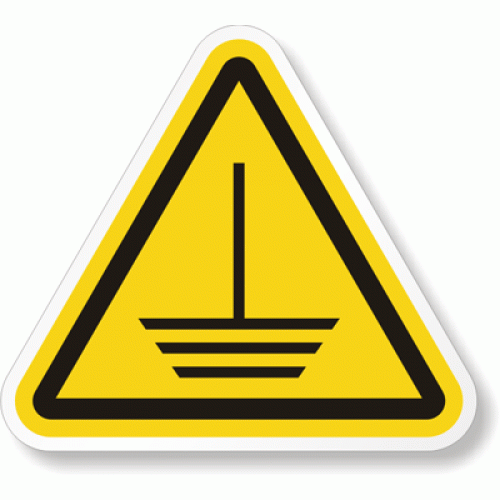 Eticheta pentru pericol electric la pamant