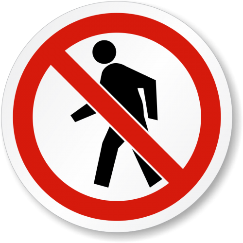 Eticheta Fără Pietoni – Interzis Pietonilor / Trecerea Interzisă