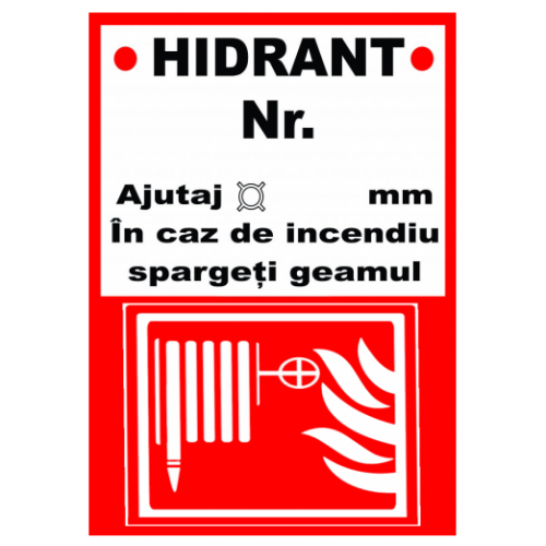 Indicator de informare hidranti Indicator de informare hidranti
