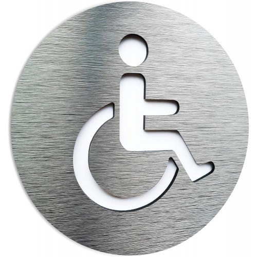 Semn din aluminiu pentru toaletă pentru dizabilitati pentru baie