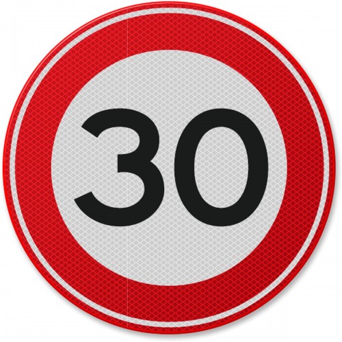 Semn din aluminiu  de circulație 30 km