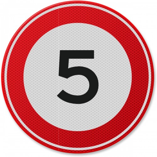 Semn din aluminiu de circulație 5 km