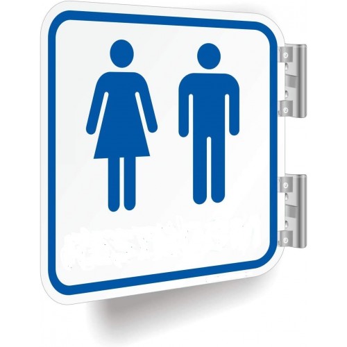 Semn cu două fețe | 12" x 12" aluminiu albastru pe alb Semn cu două fețe | 12" x 12" aluminiu albastru pe alb