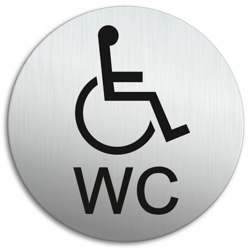 Semn din aluminiu pentru toaletă Handicap