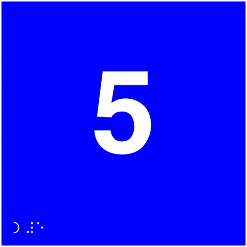 Etajul Numărul 5 Semne tactile și braille