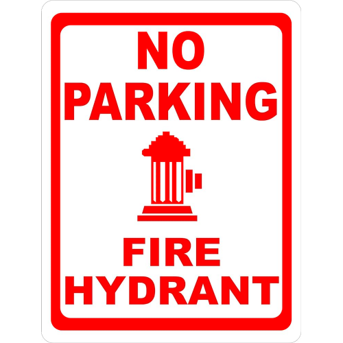 Sign no parking fire hydrant