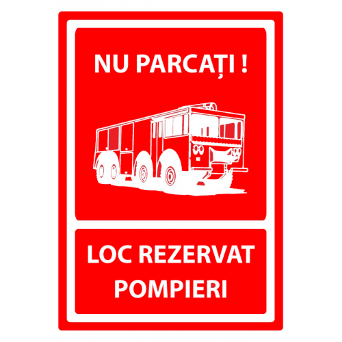 Semn pentru loc de parcate rezervat pompierilor