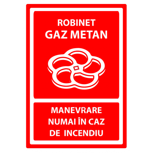 Semn de robinet cu gaz metan