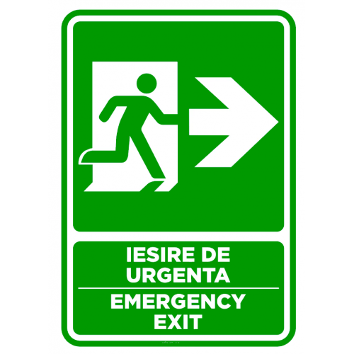Semn pentru iesire cu directie in dreapta emergency exit
