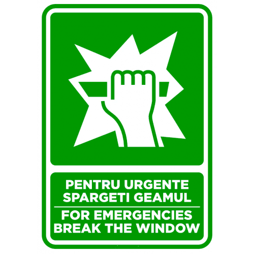 Semn pentru urgente sparge geamul