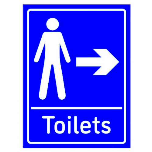 Sign Mens Toilets Arrow Right