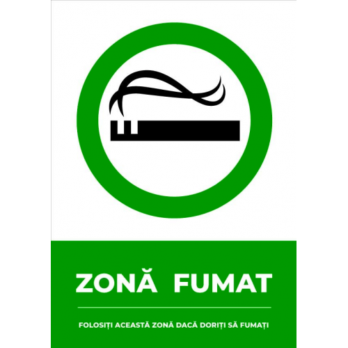 Semn pentru zona fumat folositi aceasta zona daca doriti sa fumati
