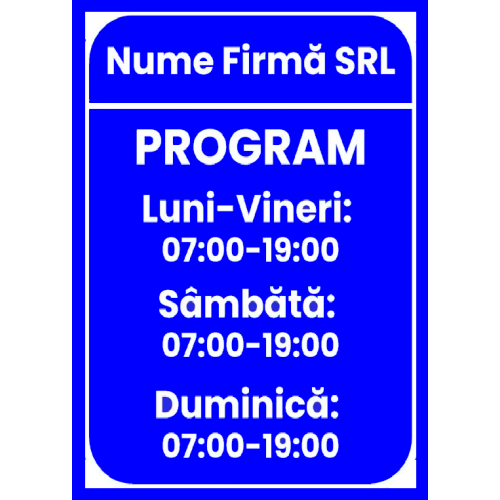 Semn personalizat pentru program