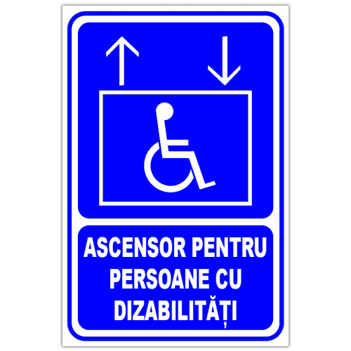 Semn pentru ascensor de persoane cu dizabilitati