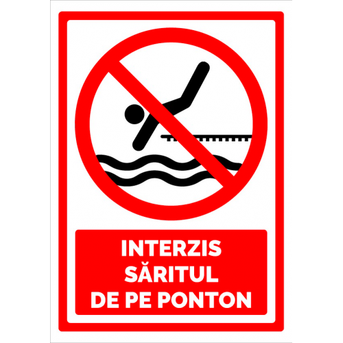 Semn pentru interzicerea saritul de pe ponton