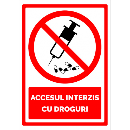 Semn pentru accesul interzis cu droguri