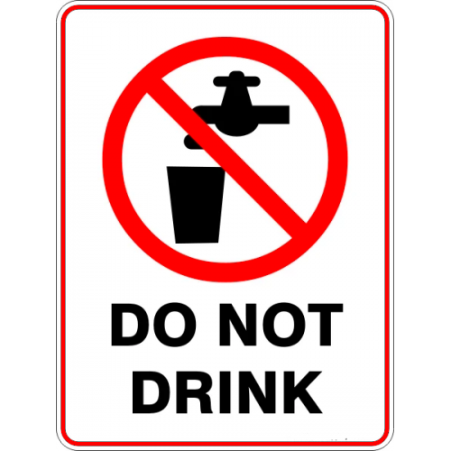 Sign do not drink