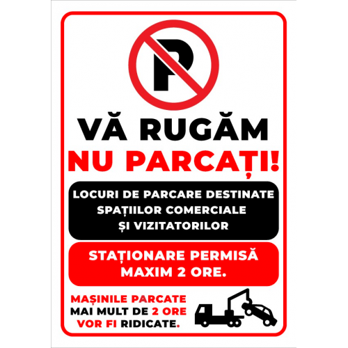 semn de parcare destinate centrelor comerciale si spatiilor comerciale