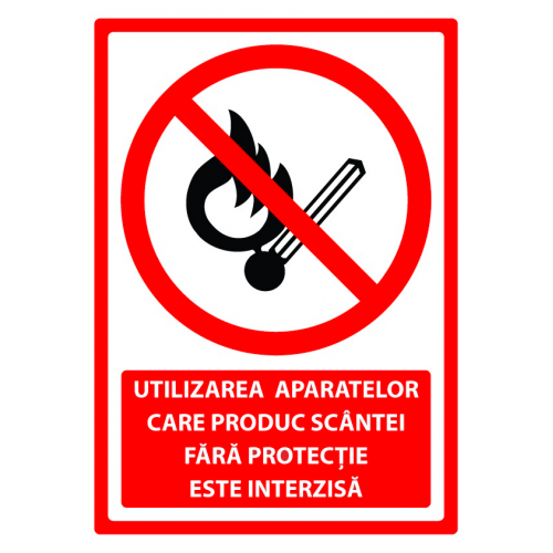 Semn pentru utilizarea aparatelor care produc scantei