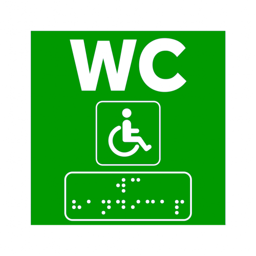 Semne braille pentru wc persoane cu handicap  verde