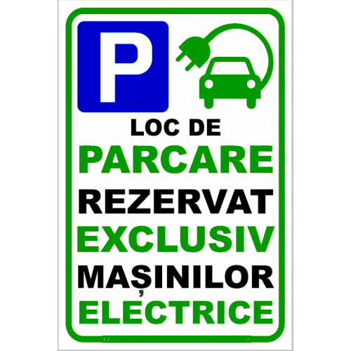 Indicator pentru loc de parcarea  masinilor electrice