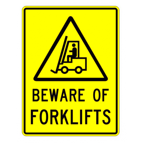 sign beware of forklifts