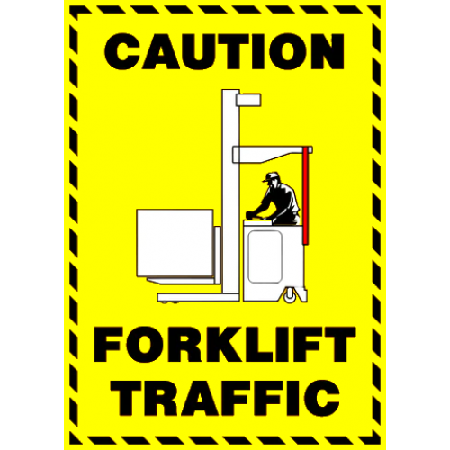 Sign caution forklift traffic