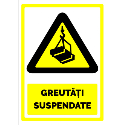 semn atentie greutati suspendate