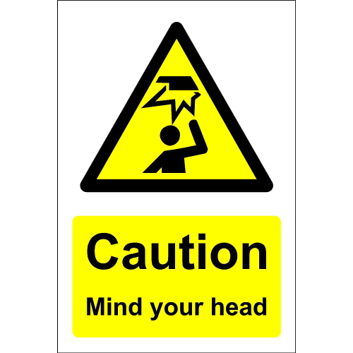 Sign caution mind your head