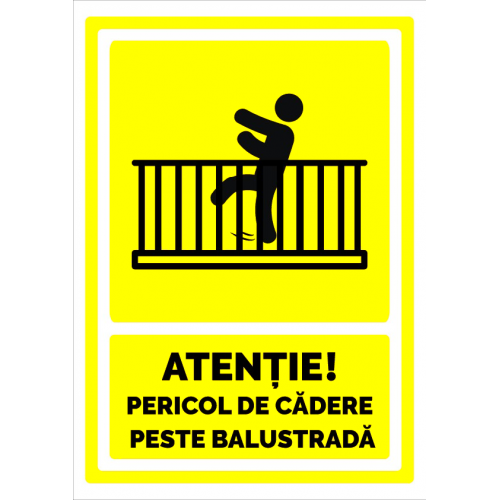 Semn pentru pericol de cadere peste balustrada