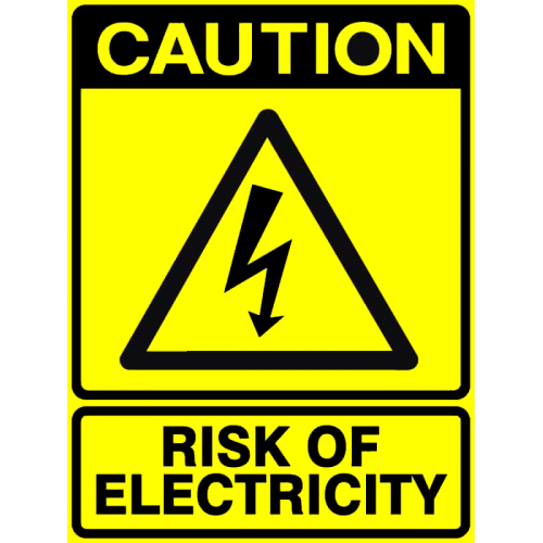 Sign caution risk of electricity