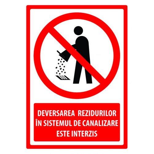 Indicator deversarea reziduurilor in sistemul de canalizare este interzis