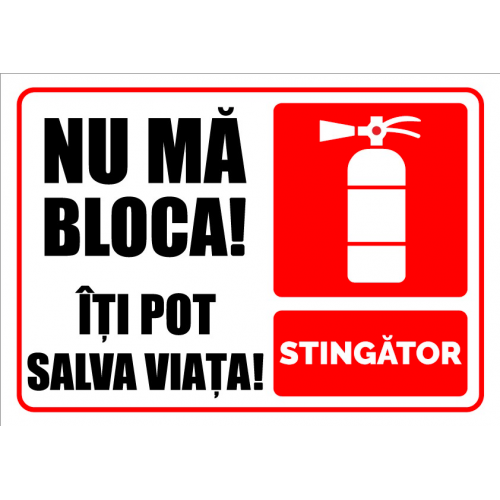 Indicator pentru stingator nu ma bloca iti pot salva viata