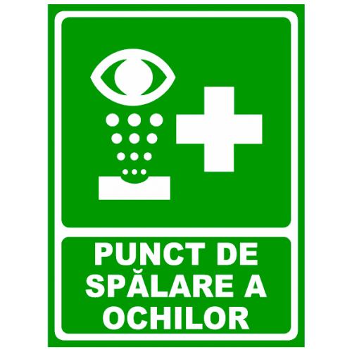 Indicator de securitate pentru punct de spalare a ochilor