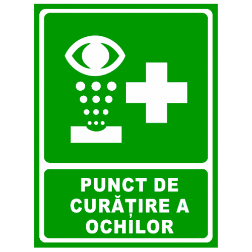 Indicator de securitate pentru punct de curatarea a ochilor