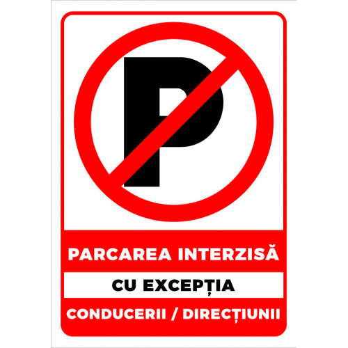 indicator parcare interzisa cu exceptia conducerii directiunii
