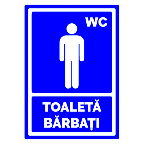 Indicator albastru  pentru wc toaleta barbati