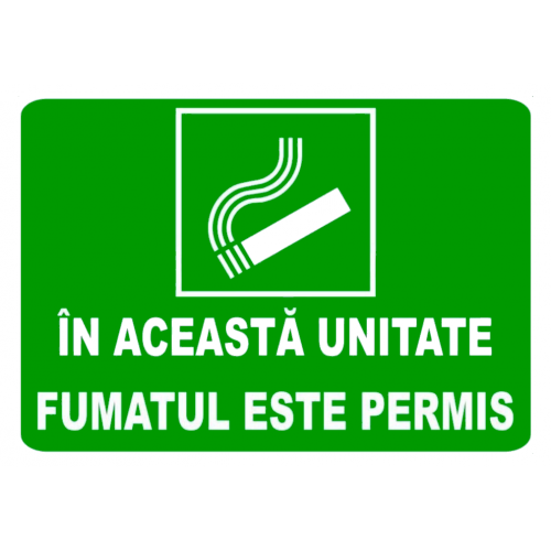 Indicator in aceasta unitate fumatul este permis