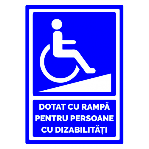 Indicator dotat cu rampa pentru persoane cu dizabilitati