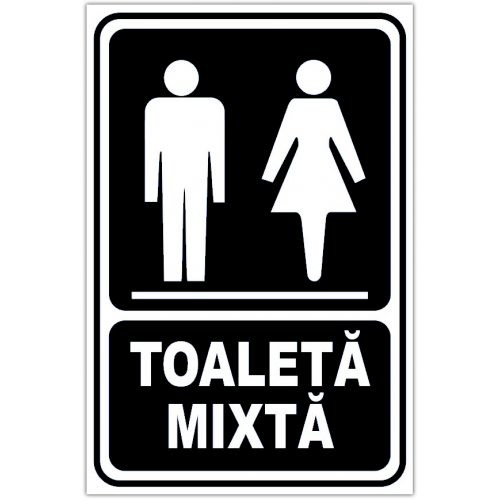 Indicator negru toaleta mixta