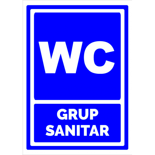 Indicator albastru wc grup sanitar