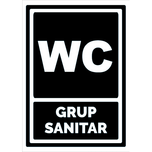 Indicator negru wc grup sanitar