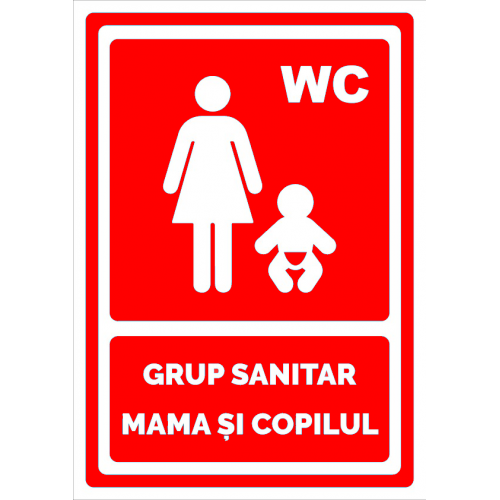 Indicator rosu pentru grup sanitar mama si copilul