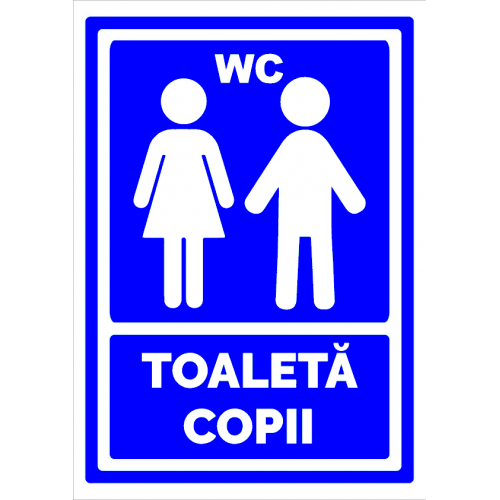 Indicator albastru toaleta copii