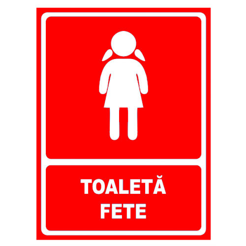Indicator rosu pentru toaleta fete