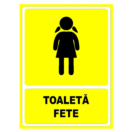 Indicator galben pentru toaleta fete