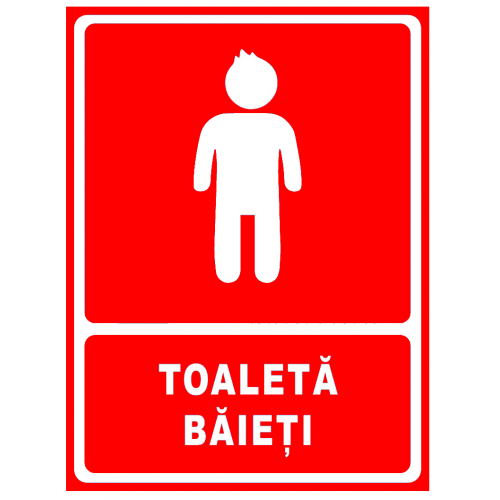 Indicator rosu pentru toaleta baieti