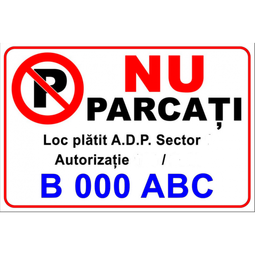 indicator nu parcati loc platit